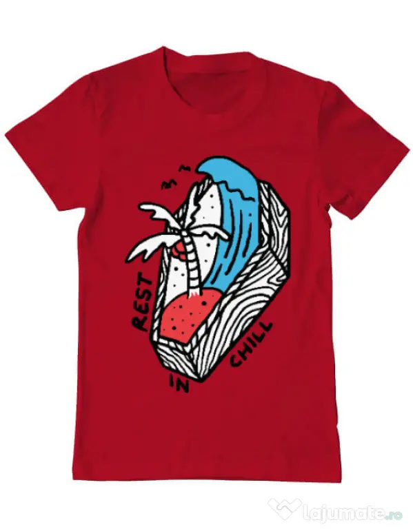 Tricou ADLER barbat Rest in chill Rosu