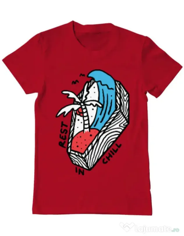 Tricou ADLER barbat Rest in chill Rosu