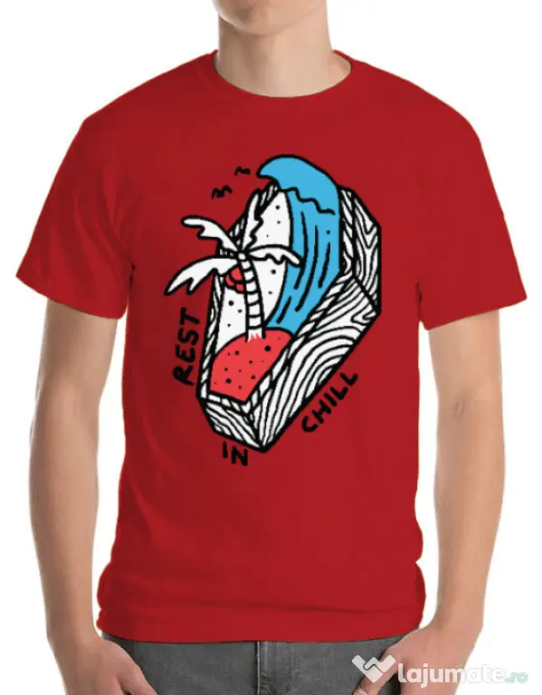 Tricou ADLER barbat Rest in chill Rosu