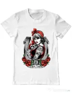 Tricou ADLER barbat Lady luck Alb