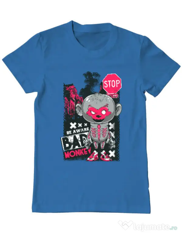 Tricou ADLER barbat Bad monkey Albastru azuriu