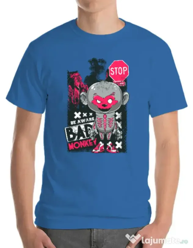 Tricou ADLER barbat Bad monkey Albastru azuriu