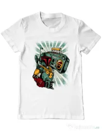 Tricou ADLER barbat Ghetobobaster Alb
