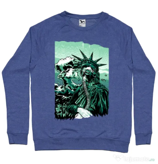 Bluza ADLER barbat Save the liberty Albastru melanj