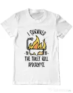 Tricou ADLER barbat Toilet roll apocalypse Alb
