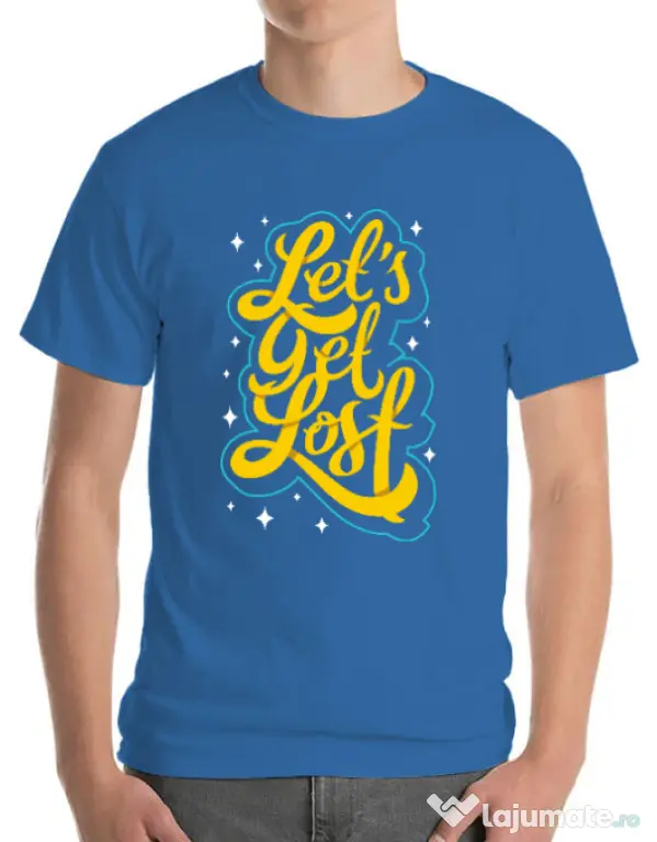 Tricou ADLER barbat Let\'s get lost Albastru azuriu