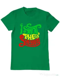 Tricou ADLER barbat I shot the sheriff Verde mediu
