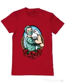 Tricou ADLER barbat Rockabilly Nurse Rosu