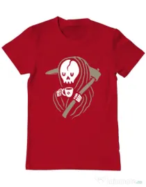 Tricou ADLER barbat Grim reaper love coffee Rosu