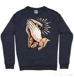 Bluza ADLER barbat Pray for pizza Denim inchis