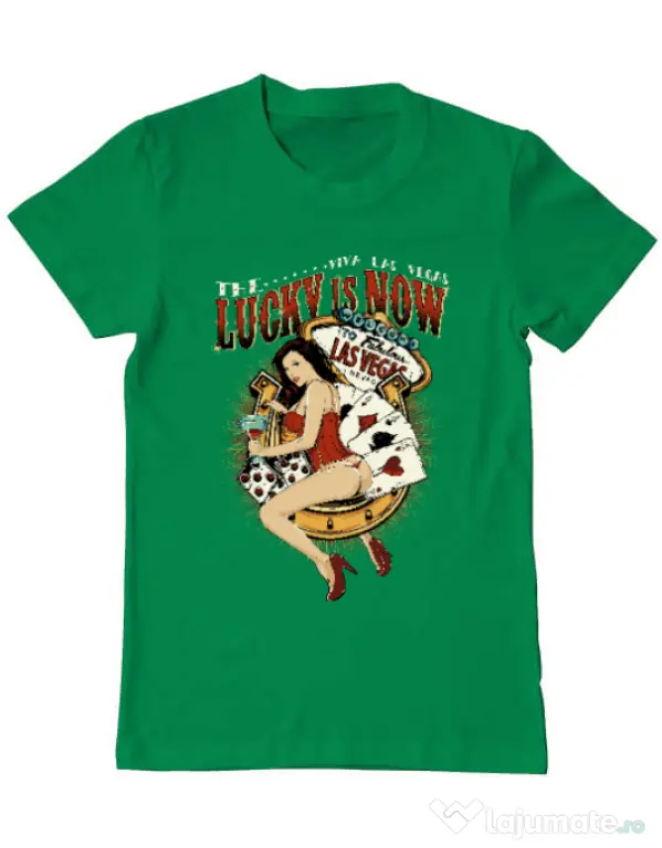 Tricou ADLER barbat The lucky is now Verde mediu