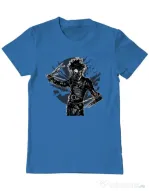 Tricou ADLER barbat Gas mask scissor Albastru azuriu