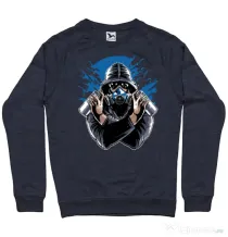Bluza ADLER barbat Graffiti gas mask Denim inchis