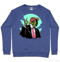 Bluza ADLER barbat Make zombies great again Albastru melanj