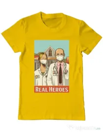 Tricou ADLER barbat Real heroes Galben