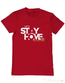 Tricou ADLER barbat Stay home Rosu
