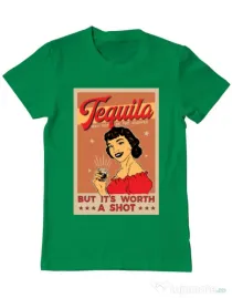 Tricou ADLER barbat Worth a shot Verde mediu