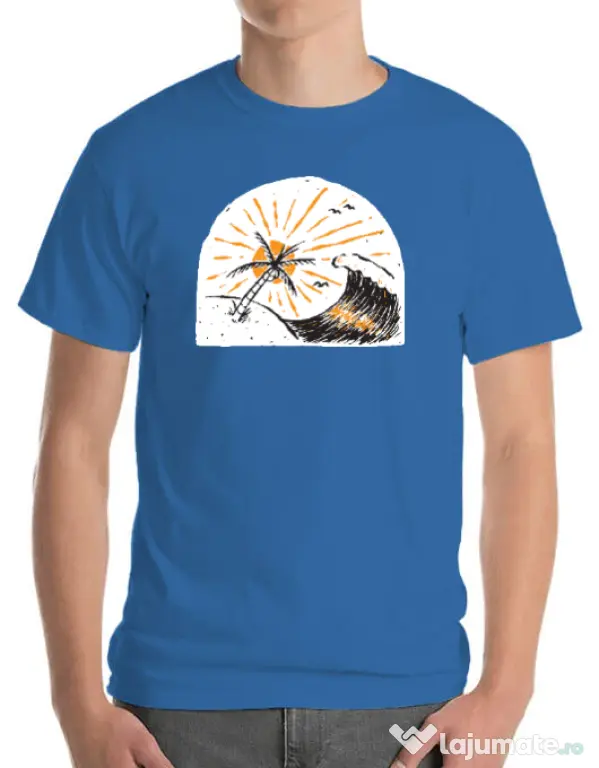 Tricou ADLER barbat Beauty wave Albastru azuriu