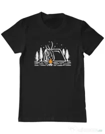 Tricou ADLER barbat Tent lines Negru
