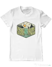Tricou ADLER barbat Beauty waterfall Alb