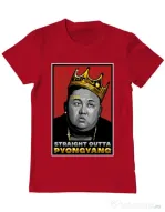 Tricou ADLER barbat Straight outta Pyongyang Rosu