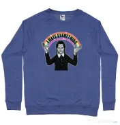 Bluza ADLER barbat I hate everything Albastru melanj 