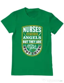 Tricou ADLER barbat Angel nurses Verde mediu