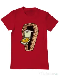 Tricou ADLER barbat Horror pizza Rosu