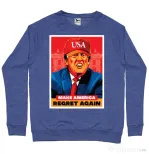 Bluza ADLER barbat Make America regret again Albastru melanj