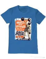 Tricou ADLER barbat Retro Gym Albastru azuriu