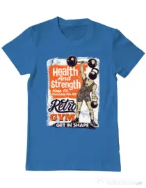 Tricou ADLER barbat Retro Gym Albastru azuriu