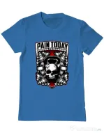 Tricou ADLER barbat Pain today power tomorrow Albastru azuriu
