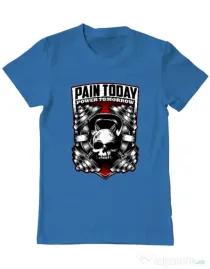 Tricou ADLER barbat Pain today power tomorrow Albastru azuriu