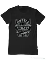 Tricou ADLER barbat Hustle for that muscle Negru