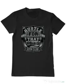 Tricou ADLER barbat Hustle for that muscle Negru