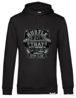 Hoodie barbat cu gluga Hustle for that muscle Negru