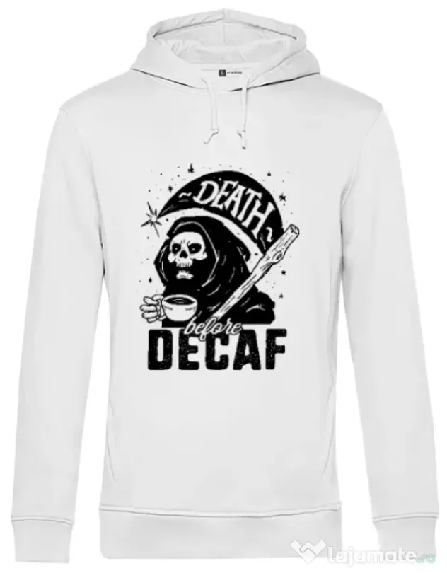 Hoodie barbat cu gluga Decaf Alb