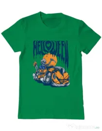 Tricou ADLER barbat Hello ween Verde mediu
