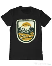 Tricou ADLER barbat Hand drawn mountains Negru 