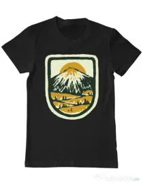 Tricou ADLER barbat Hand drawn mountains Negru