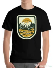 Tricou ADLER barbat Hand drawn mountains Negru 