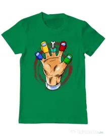 Tricou ADLER barbat High five Verde mediu