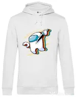 Hoodie barbat cu gluga Slow mo Alb