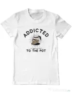 Tricou ADLER barbat Addicted to the pot Alb
