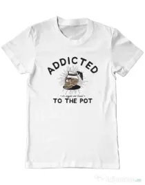 Tricou ADLER barbat Addicted to the pot Alb