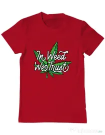 Tricou ADLER barbat In weed we trust Rosu