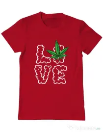 Tricou ADLER barbat Love weed Rosu
