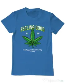 Tricou ADLER barbat Good ganja Albastru azuriu