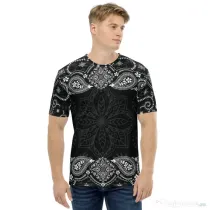 Tricou barbati all over Bandana
