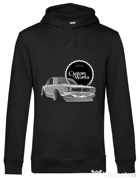 Hoodie barbat cu gluga Skyline Hakosuka Negru